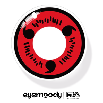 EyeMoody Anime COS Tripe Lentillas de Contacto de Color Rojo | 0.00, 6 Meses (2 lentillas)