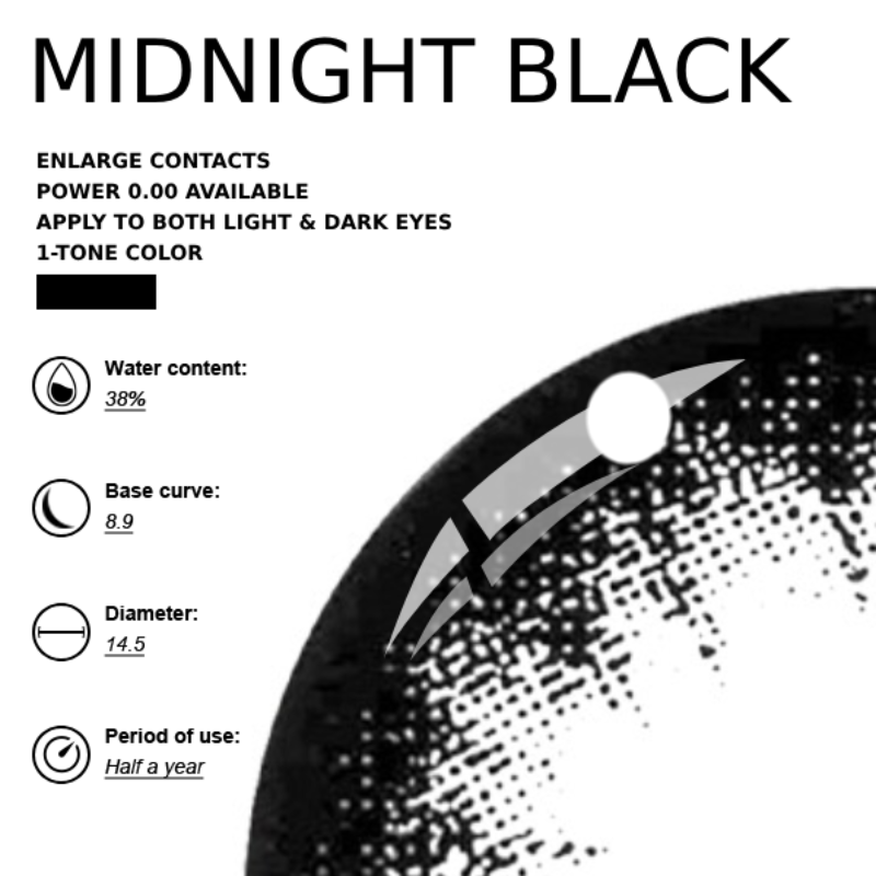 K1tty15 x Eyemoody Midnight Black | 6 Months, 2 pcs