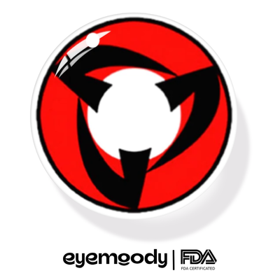 EyeMoody Anime COS Obito Rote Farbige Kontaktlinsen | 0,00, 6 Monate (2 Linsen)