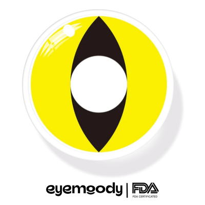 EyeMoody COS Katzenauge Farbige Kontaktlinsen Ohne Stärke Gelb | 0,00, 6 Monate (2 Linsen)