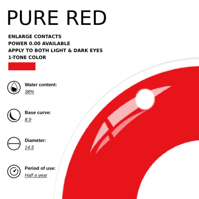 Aura x Eyemoody Pure Red | 6 Months, 2 pcs