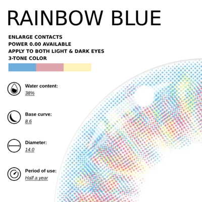 Eyemoody Rainbow Blue | 6 Months, 2 pcs