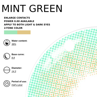 Eyemoody Mint Green | 6 Months, 2 pcs