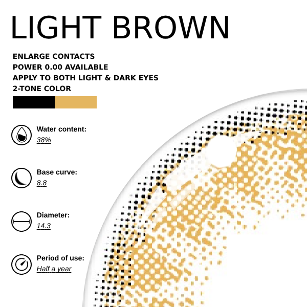 Valkyrie x Eyemoody Light Brown | 6 Months, 2 pcs