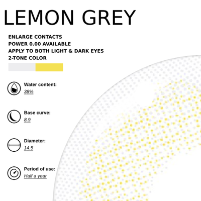 Eyemoody Lemon Grey | 6 Months, 2 pcs