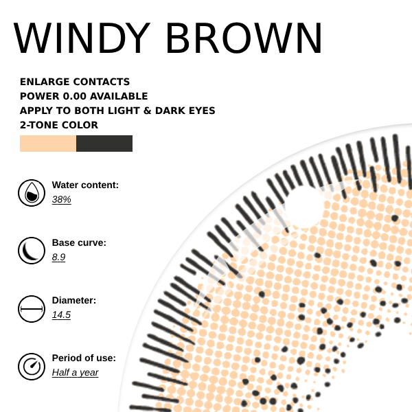 [NEW] Amglamm x Eyemoody Windy Brown | 6 Months, 2 pcs