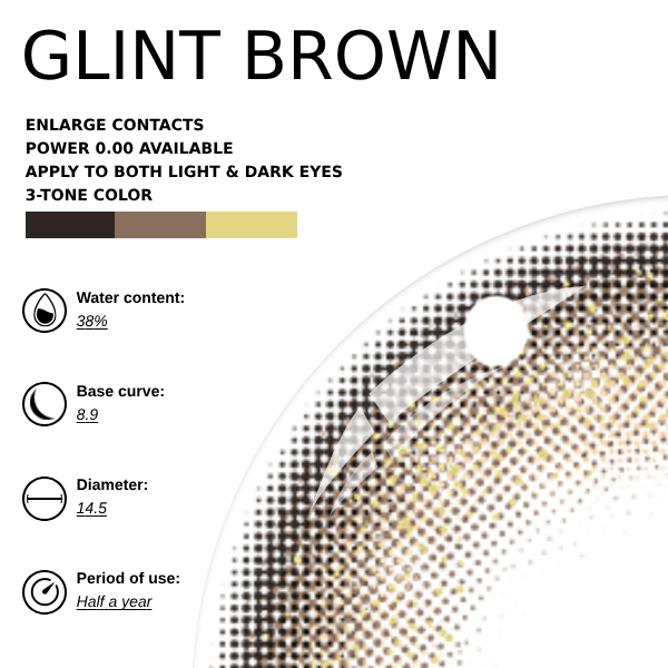 [NEW] Eyemoody Glint Brown | 6 Months, 2 pcs