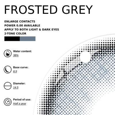 [NEW] Eyemoody Frosted Grey | 6 Months, 2 pcs