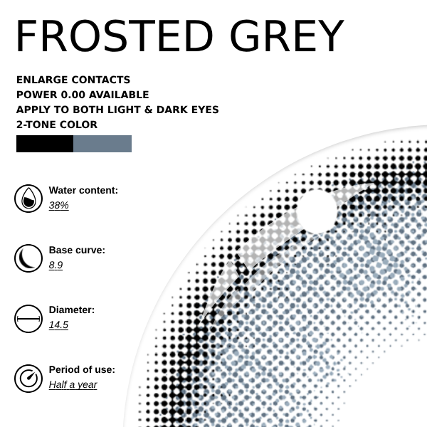 [NEW] G17X1 x Eyemoody Frosted Grey | 6 Months, 2 pcs