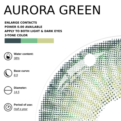 [NEW] Ar3ly x Eyemoody Aurora Green | 6 Months, 2 pcs