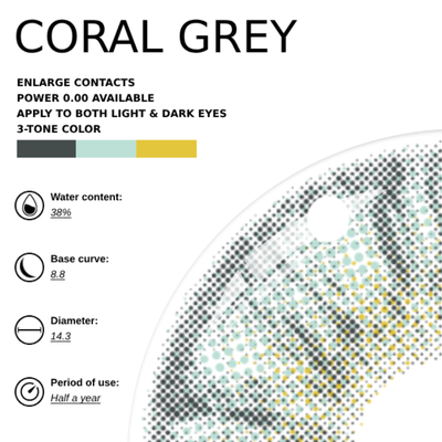 [NEW] Eyemoody Coral Grey | 6 Months, 2 pcs