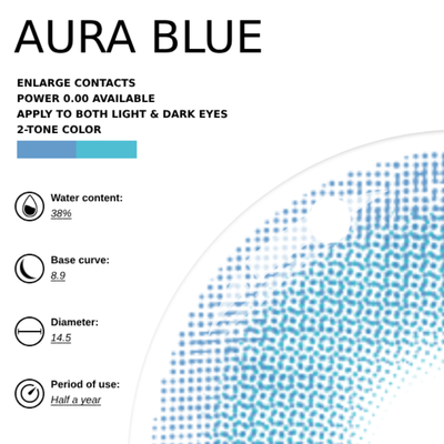 [NEW] Eyemoody Aura Blue | 6 Months, 2 pcs