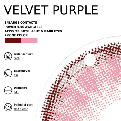 [NEW] Eyemoody Velvet Purple | 6 Months, 2 pcs