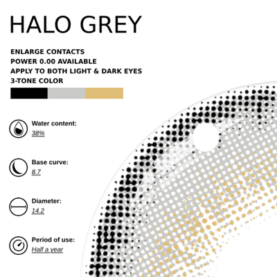 [NEW] Eyemoody Halo Grey | 6 Months, 2 pcs