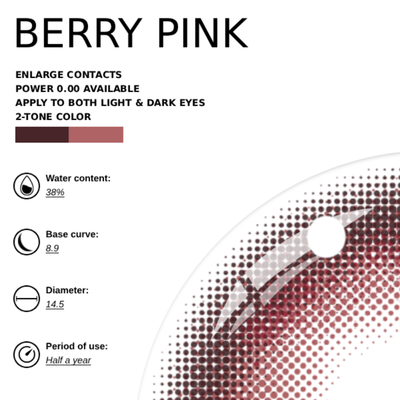 [NEW] Eyemoody Berry Pink | 6 Months, 2 pcs