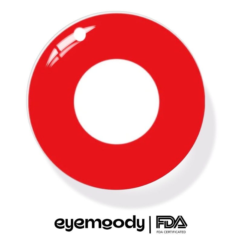 EyeMoody Farbige Kontaktlinsen Ohne Stärke Flamenco Rot | 0,00, 6 Monate (2 Linsen)