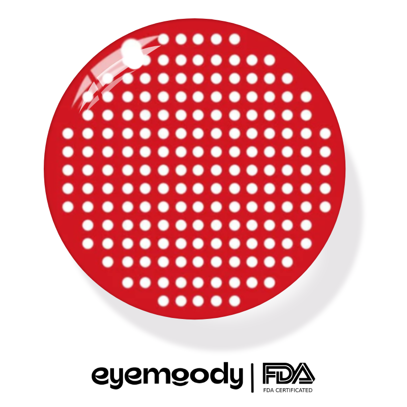 EyeMoody futuristische rote Kontaktlinsen | 0,00, 6 Monate (2 Linsen)