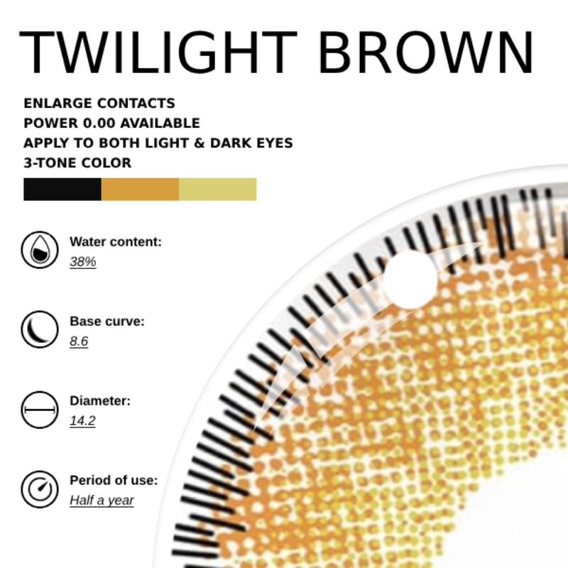 Eyemoody Twilight Brown | 6 Months, 2 pcs