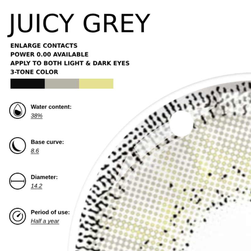 Finley x Eyemoody Juicy Grey | 6 Months, 2 pcs