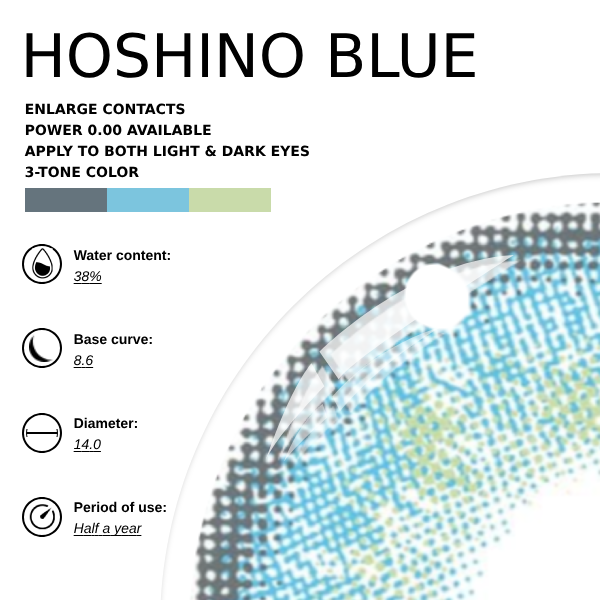 Eyemoody Hoshino Blue | 6 Months, 2 pcs