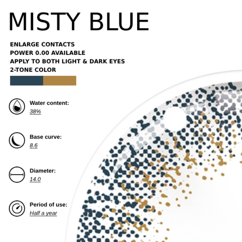 Eyemoody Misty Blue | 6 Months, 2 pcs