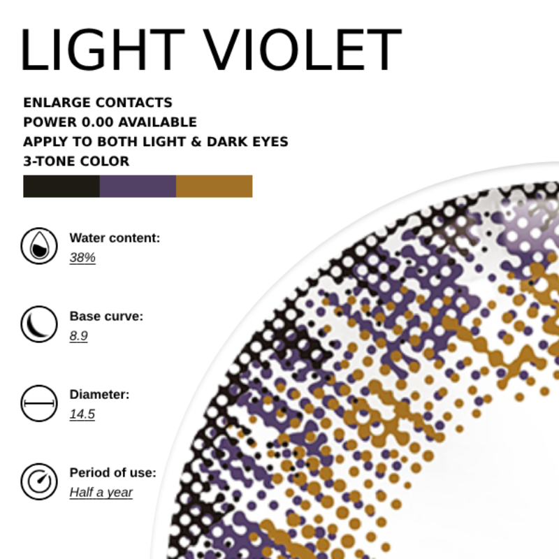 Eyemoody Light Violet | 6 Months, 2 pcs