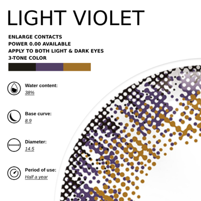 Eyemoody Light Violet | 6 Months, 2 pcs