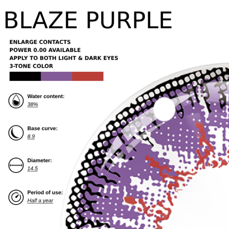 Cheez x Eyemoody Blaze Purple | 6 Months, 2 pcs