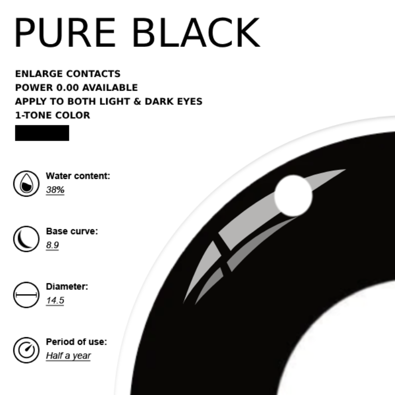 Halloween x Eyemoody Pure Black | 6 Months, 2 pcs