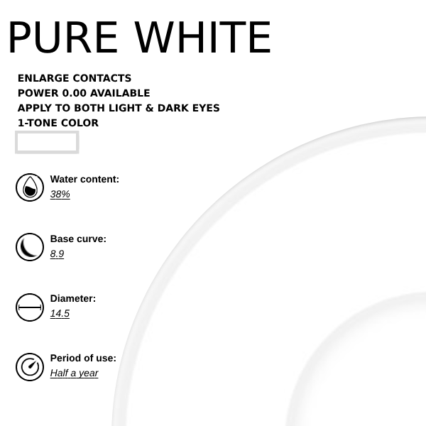 Aura x Eyemoody Pure White | 6 Months, 2 pcs