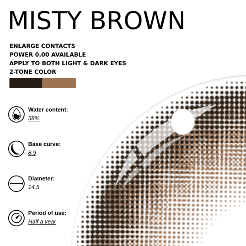 Princesa x Eyemoody Misty Brown | 6 Months, 2 pcs