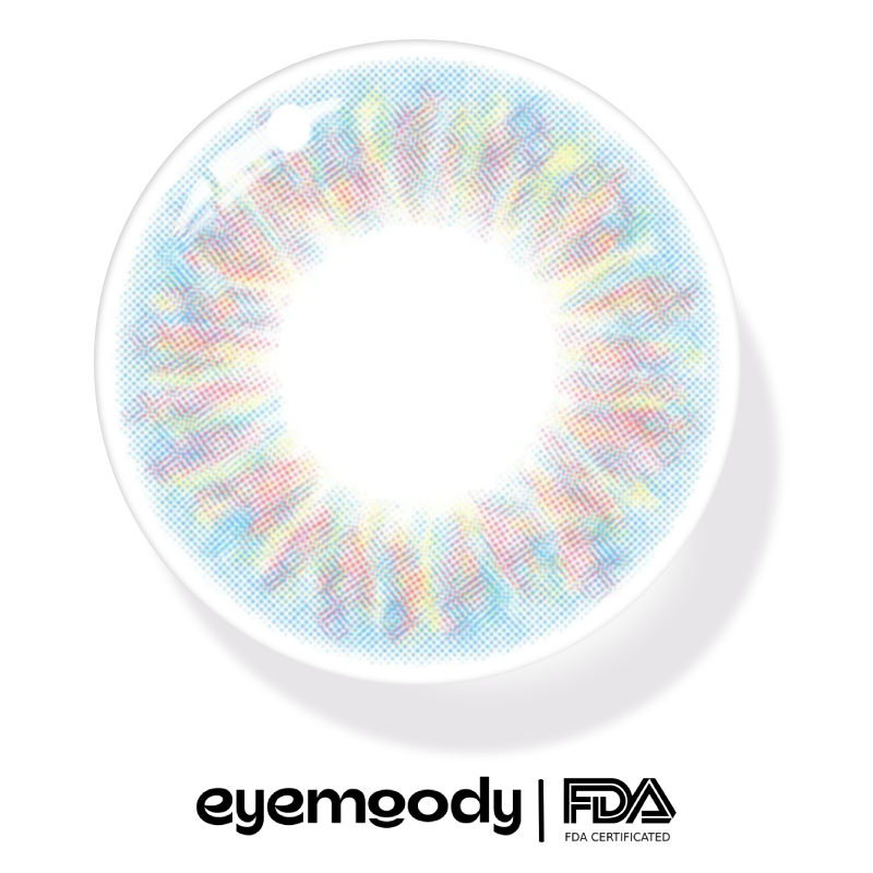 EyeMoody Farbige Kontaktlinsen In Regenbogenblau | 0,00, 6 Monate (2 Linsen)