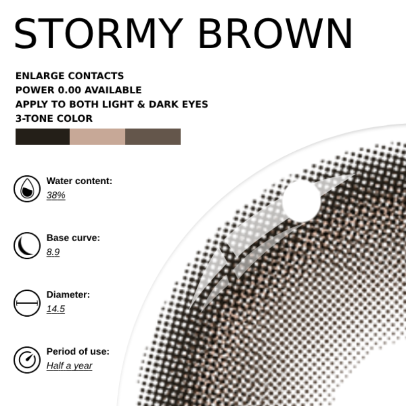 [NEW] Eyemoody Stormy Brown | 6 Months, 2 pcs