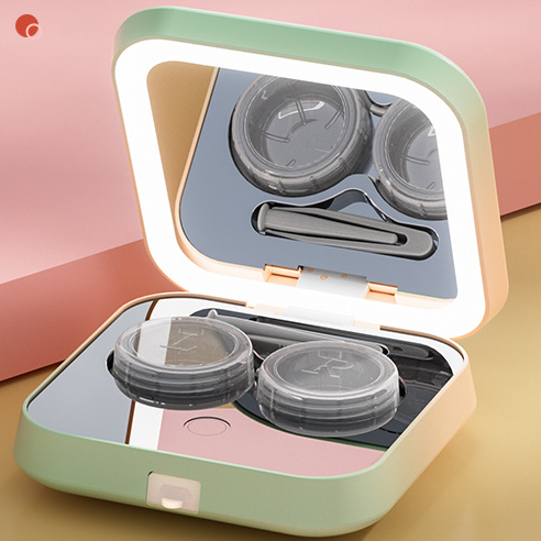 Contact Lens Auto-washer with Built-in Makeup Mirror