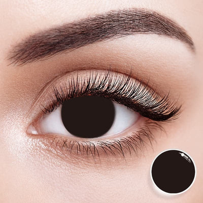 EyeMoody Lentillas de Contacto de Color Todo Negro | 0.00, 6 Meses (2 lentillas)