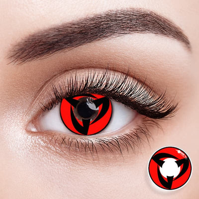 EyeMoody Anime COS Obito Rote Farbige Kontaktlinsen | 0,00, 6 Monate (2 Linsen)