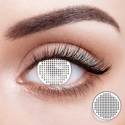 EyeMoody Lentillas de Contacto de Color Blanco Futurista | 0.00, 6 Meses (2 lentillas)
