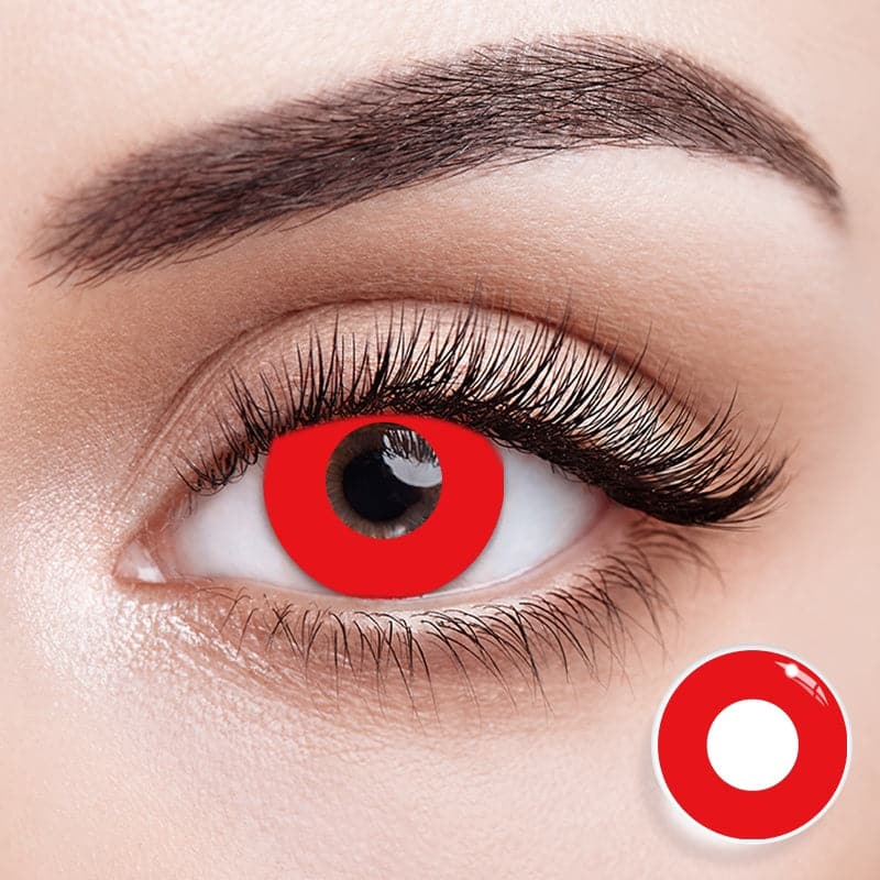 EyeMoody Farbige Kontaktlinsen Ohne Stärke Flamenco Rot | 0,00, 6 Monate (2 Linsen)