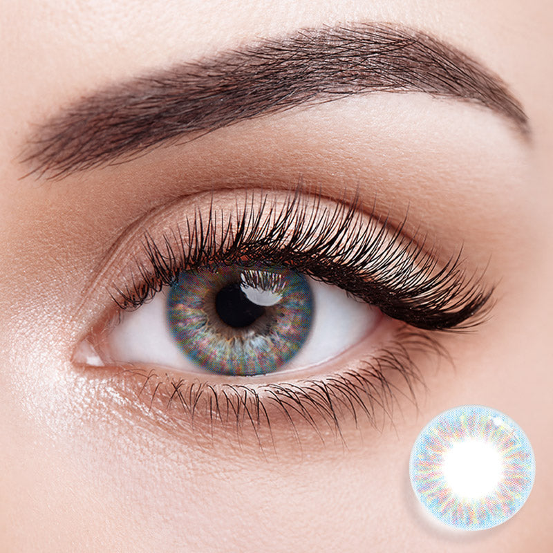 EyeMoody Lentillas de Contacto de Color Azul Arcoíris | 0.00, 6 Meses (2 lentillas)
