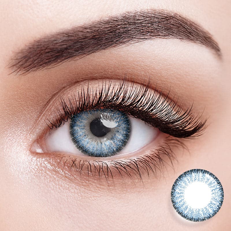 Eyemiol Natural Blue Colored Contact Lenses | 0.00, 6 Months (2 lenses)