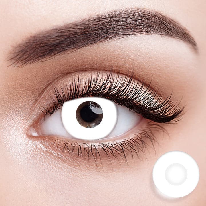 Weiße farbige Kontaktlinsen von Eyemiol | 0,00, 6 Monate (2 Linsen)