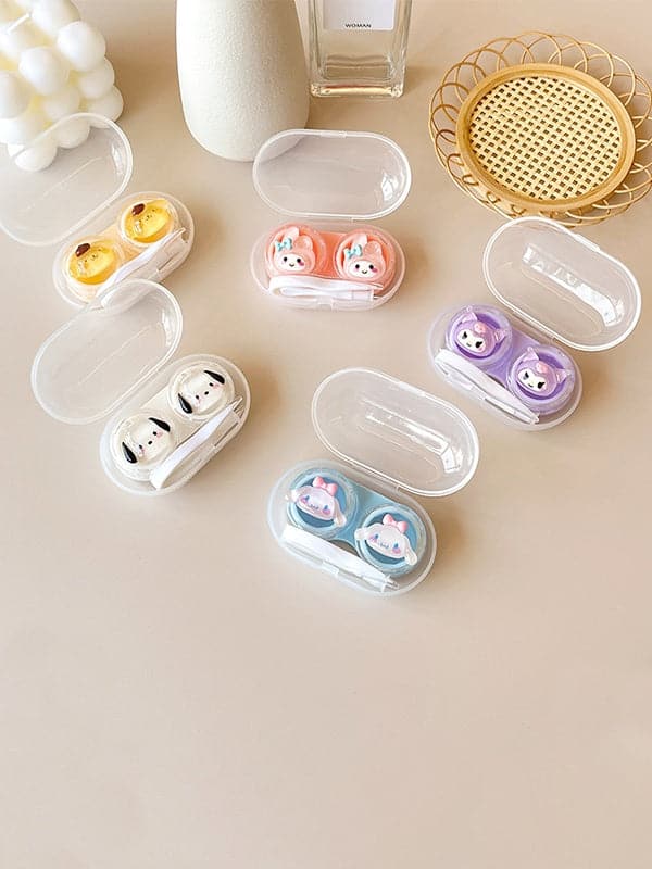 Cartoon Pattern Clear Contact Lens Case