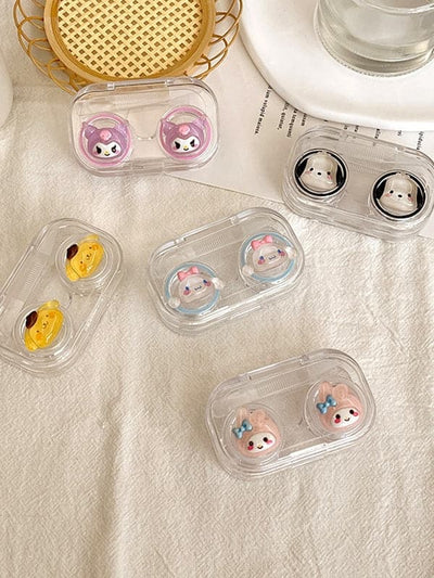 Clear Cartoon Pattern Contact Lens Case