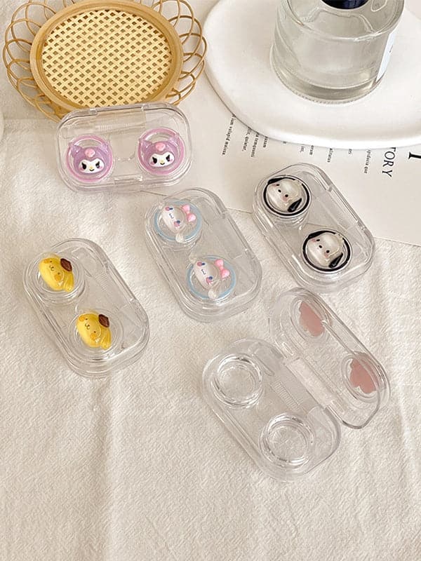 Clear Cartoon Pattern Contact Lens Case