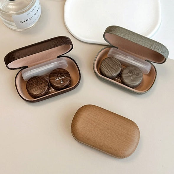 Eyemoody Large PU Leather Wooden Lens Case